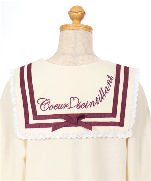 ロゴ刺繍セーラー襟ブルゾン | レディース服・レディース
