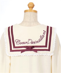 ロゴ刺繍セーラー襟ブルゾン | レディース服・レディース