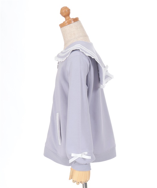 ロゴ刺繍セーラー襟ブルゾン | レディース服・レディース