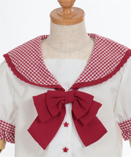 ギンガムチェックセーラーブラウス | レディース服・レディース