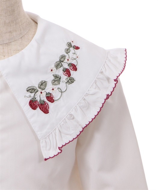 kidsいちご柄刺繍襟フリルブラウス | outlet | axes femme kidsいちご柄刺繍襟フリルブラウス | outlet | axes femme