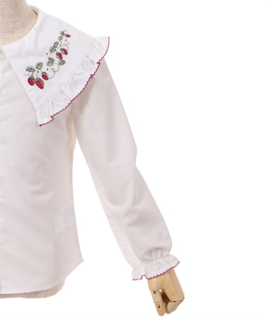 kidsいちご柄刺繍襟フリルブラウス | outlet | axes femme kidsいちご柄刺繍襟フリルブラウス | outlet | axes femme