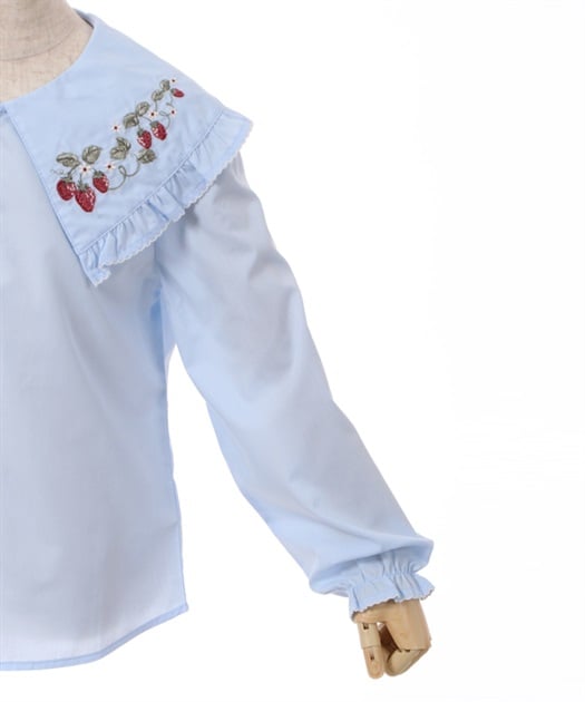 kidsいちご柄刺繍襟フリルブラウス | outlet | axes femme kidsいちご柄刺繍襟フリルブラウス | outlet | axes femme