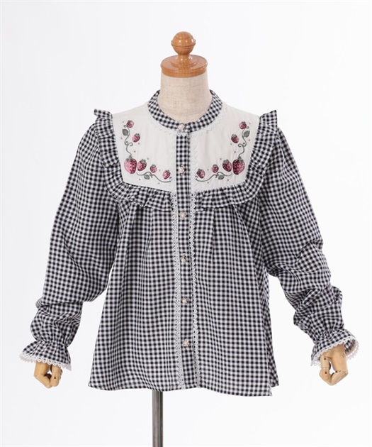 kidsいちご刺繍チェックブラウス | outlet | axes femme online shop kidsいちご刺繍チェックブラウス | outlet | axes femme online shop