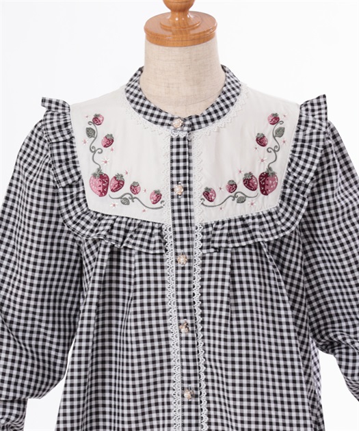 kidsいちご刺繍チェックブラウス | outlet | axes femme online shop kidsいちご刺繍チェックブラウス | outlet | axes femme online shop