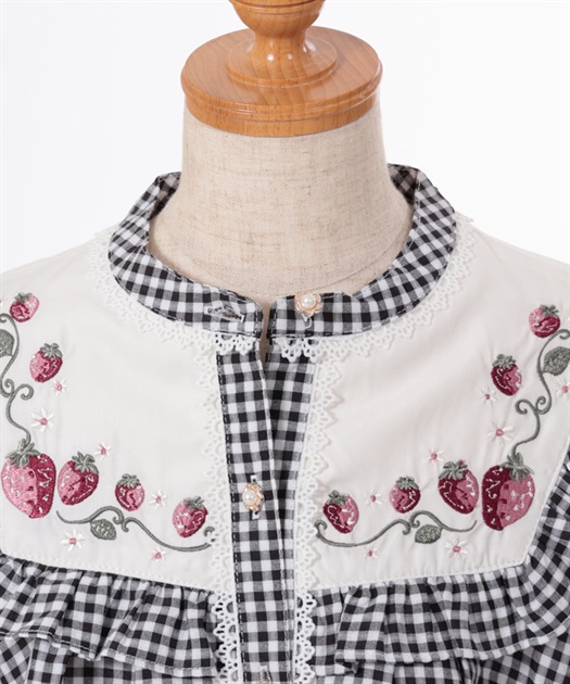 kidsいちご刺繍チェックブラウス | outlet | axes femme online shop kidsいちご刺繍チェックブラウス | outlet | axes femme online shop
