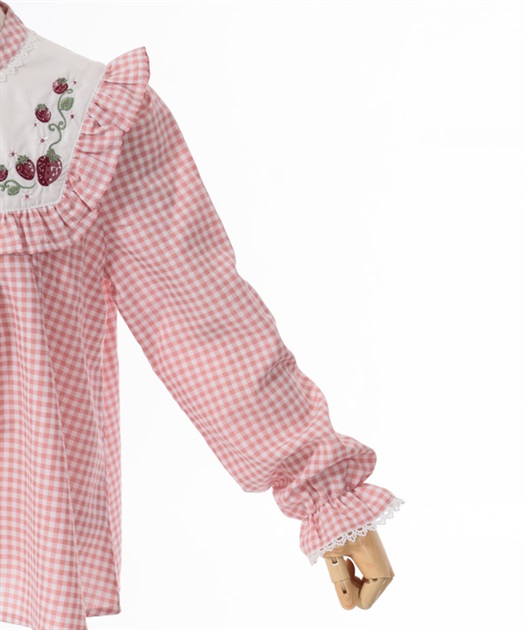 kidsいちご刺繍チェックブラウス | outlet | axes femme online shop kidsいちご刺繍チェックブラウス | outlet | axes femme online shop