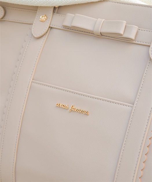薔薇エンボスリボンA4トート | axes femme | axes femme 薔薇エンボスリボンA4トート | axes femme | axes femme