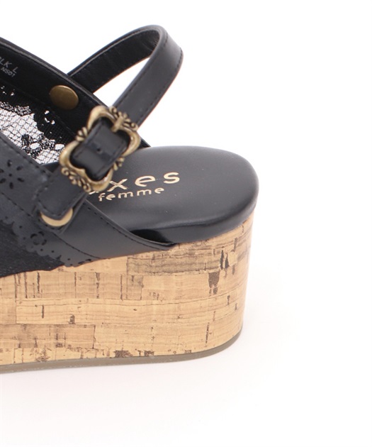 【お年玉セール特価】 コルクソールレースサボ | shop online femme axes | outlet 靴