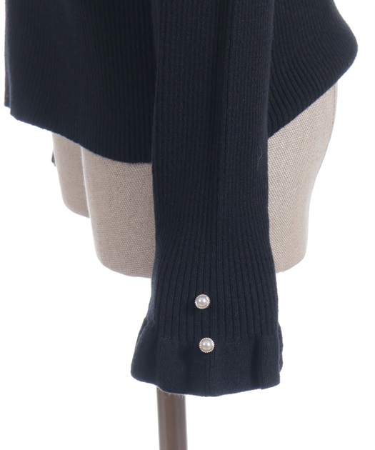 ブローチ付バイカラー襟ニット | axes femme online shop