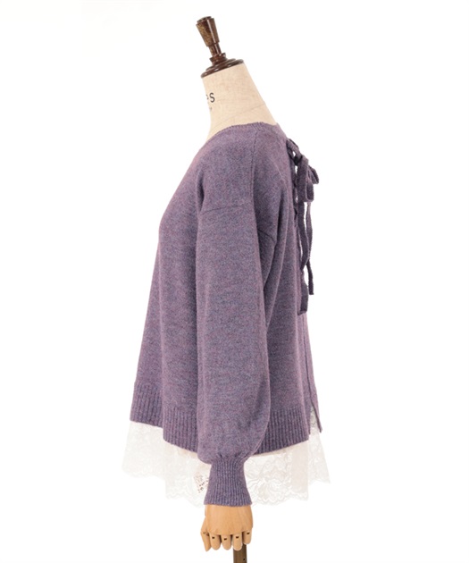裾レースふわふわニットプルオーバー | outlet | axes femme