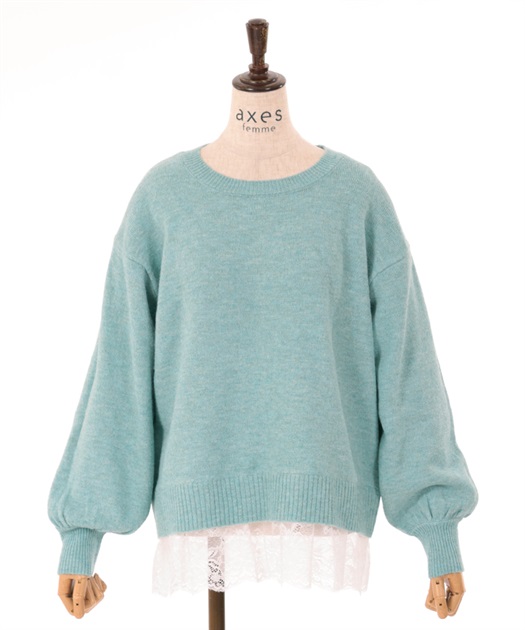 裾レースふわふわニットプルオーバー | outlet | axes femme 裾レースふわふわニットプルオーバー | outlet | axes femme