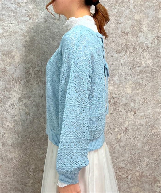 レースアップ透かし編みニット | レディース服・レディース レースアップ透かし編みニット | レディース服・レディース