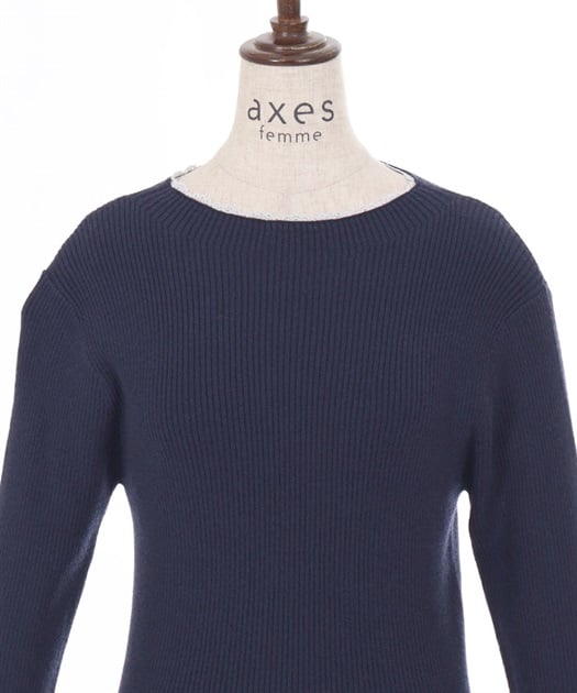 連ボタン袖レースニットプルオーバー | axes femme | axes femme