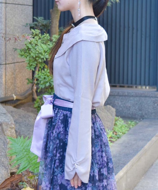 雪桜刺繍オフショル風ニット | outlet | axes femme online shop 雪桜刺繍オフショル風ニット | outlet | axes femme online shop