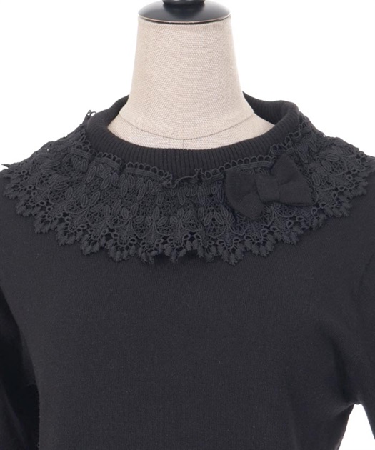 レーシーフリルニットプル | kawaii | axes femme online shop レーシーフリルニットプル | kawaii | axes femme online shop