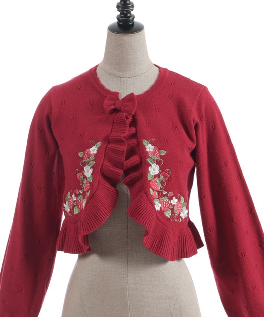 いちご刺繍ニットボレロ | axes femme online shop