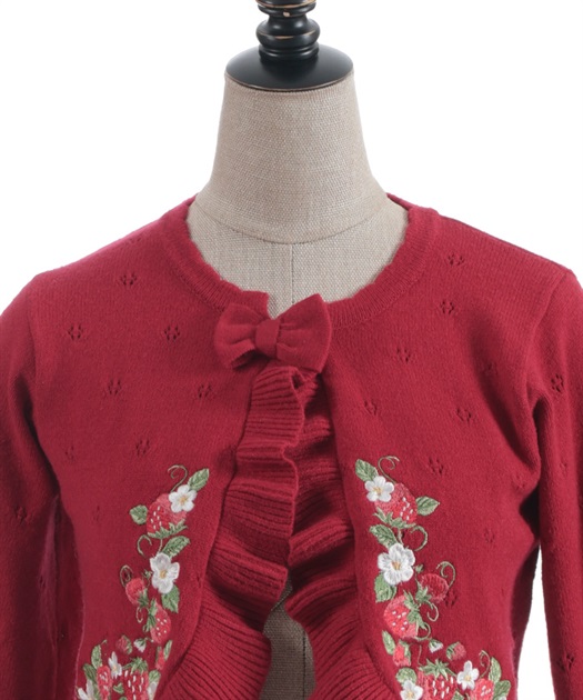 いちご刺繍ニットボレロ | Chalmiere | axes femme onlineshop