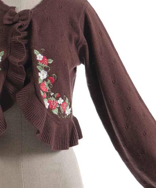 いちご刺繍ニットボレロ | Chalmiere | axes femme onlineshop