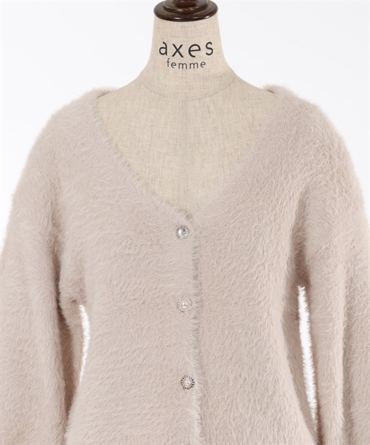 アソート釦フェザーニットカーディガン | outlet | axes femme