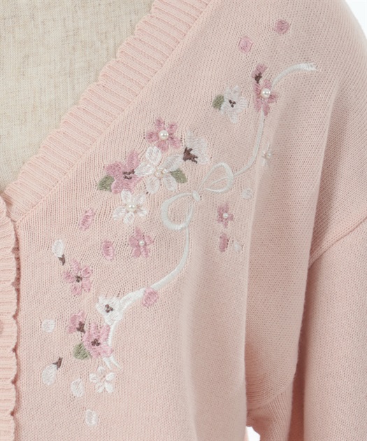 SAKURA刺繍ショートカーディガン | outlet | axes femme SAKURA刺繍ショートカーディガン | outlet | axes femme