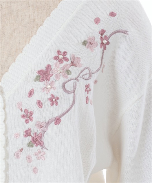 SAKURA刺繍ショートカーディガン | outlet | axes femme SAKURA刺繍ショートカーディガン | outlet | axes femme