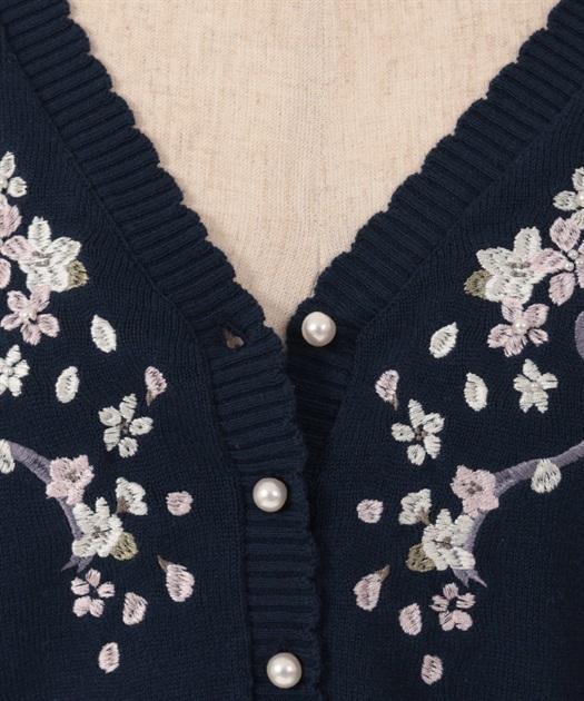 SAKURA刺繍ショートカーディガン | outlet | axes femme SAKURA刺繍ショートカーディガン | outlet | axes femme