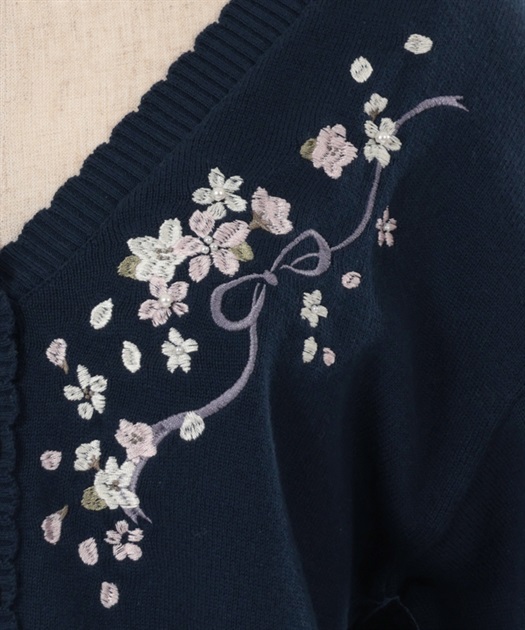 SAKURA刺繍ショートカーディガン | outlet | axes femme SAKURA刺繍ショートカーディガン | outlet | axes femme