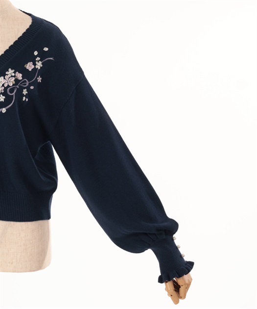SAKURA刺繍ショートカーディガン | outlet | axes femme SAKURA刺繍ショートカーディガン | outlet | axes femme