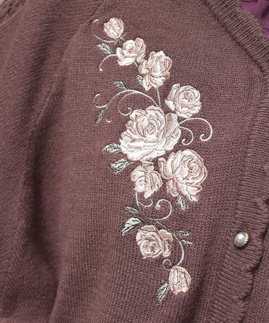 ローズ刺繍ニットポンチョ | レディース服・レディース ローズ刺繍ニットポンチョ | レディース服・レディース
