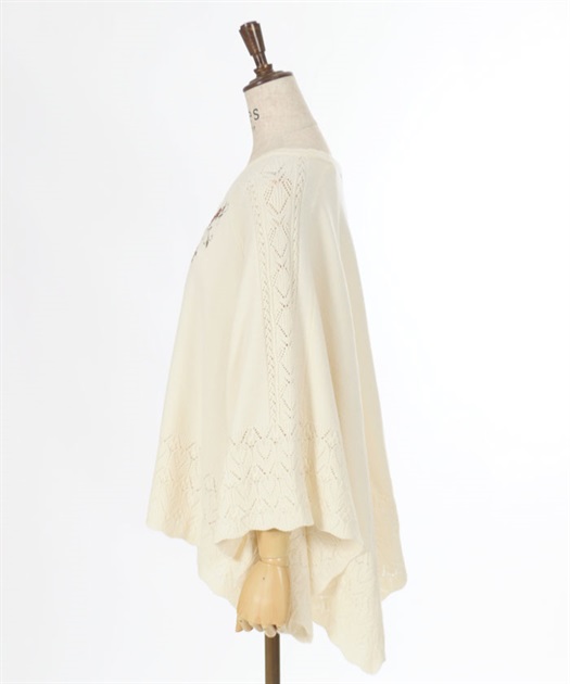 ローズ刺繍ニットポンチョ | outlet | axes femme online shop ローズ刺繍ニットポンチョ | outlet | axes femme online shop