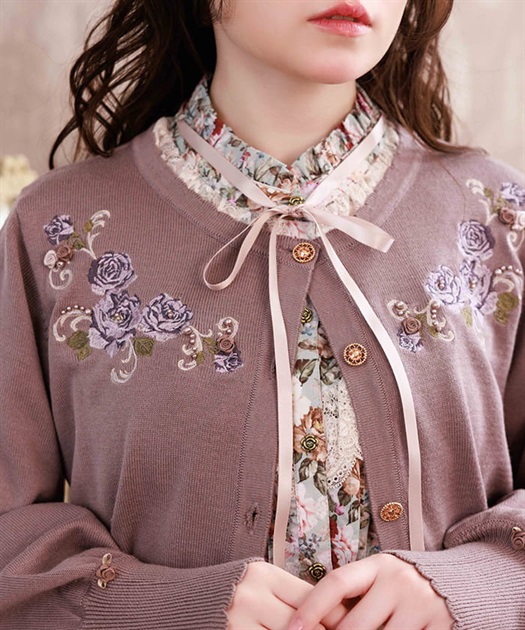 フラワーガーデン刺繍カーディガン【期間限定価格 フラワーガーデン刺繍カーディガン【期間限定価格