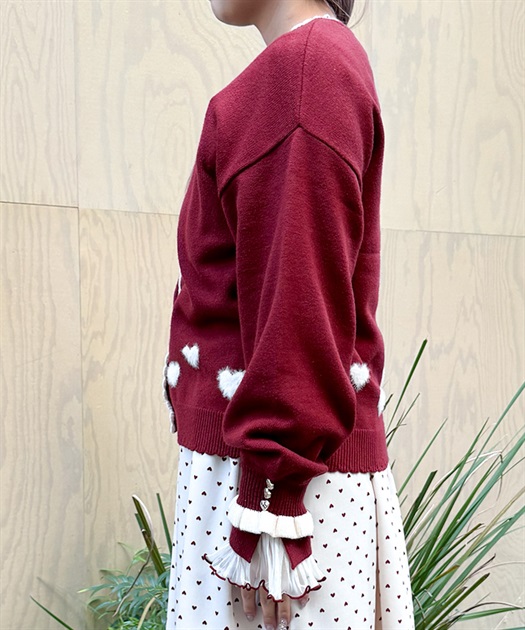 ハートジャカードニットカーディガン【WEB先行販売】 | axes femme