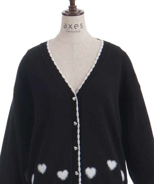 ハートジャカードニットカーディガン | axes femme online shop
