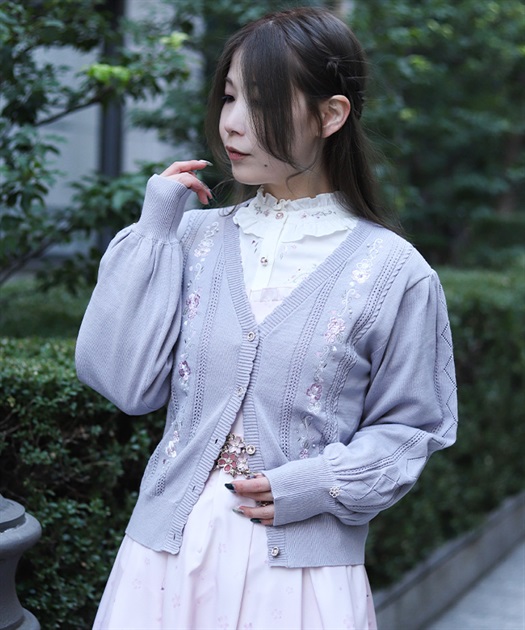桜刺繍ニットカーディガン【WEB先行販売】 | axes femme online shop