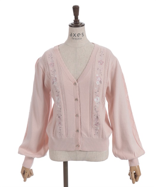 桜刺繍ニットカーディガン【WEB先行販売】 | axes femme | axes femme
