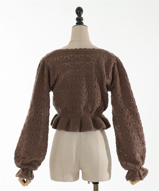 ハート透かし編みニットボレロ | outlet | axes femme online shop