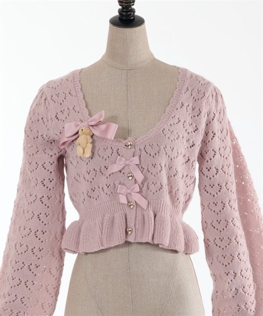 ハート透かし編みニットボレロ | outlet | axes femme online shop