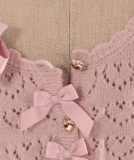 ハート透かし編みニットボレロ | outlet | axes femme online shop