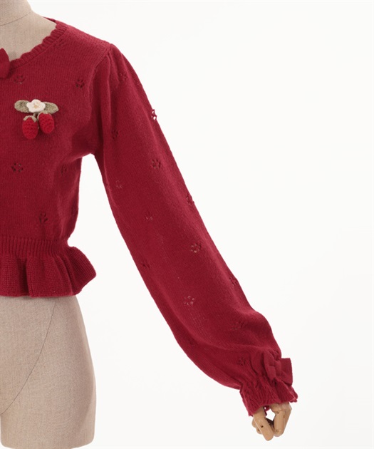 苺の編みぐるみニットカーデ | kawaii | axes femme online shop 苺の編みぐるみニットカーデ | kawaii | axes femme online shop
