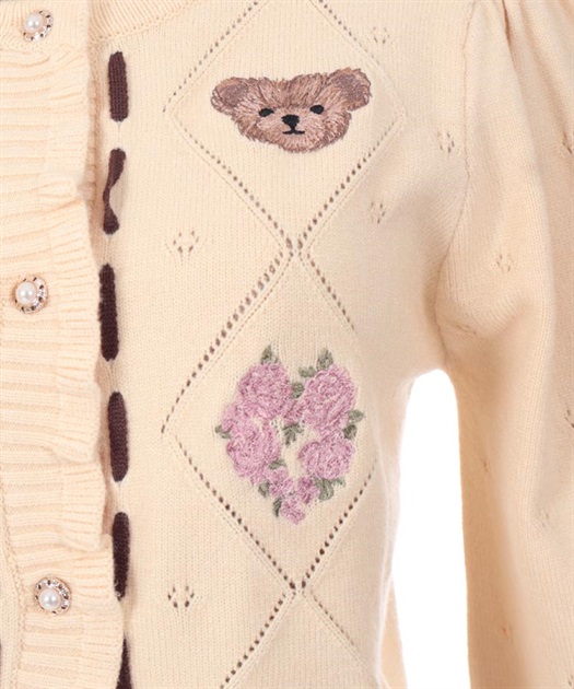 RosyBearニットカーデ【Web限定商品】【期間限定販売 RosyBearニットカーデ【Web限定商品】【期間限定販売