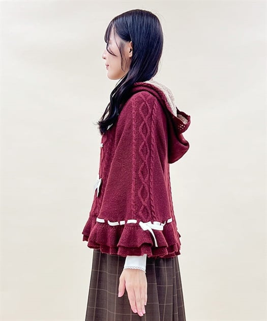 リボン裏ボアニットケープ | POETIQUE | axes femme online shop リボン裏ボアニットケープ | POETIQUE | axes femme online shop
