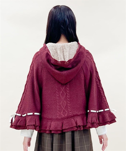 リボン裏ボアニットケープ | レディース服・レディース リボン裏ボアニットケープ | レディース服・レディース