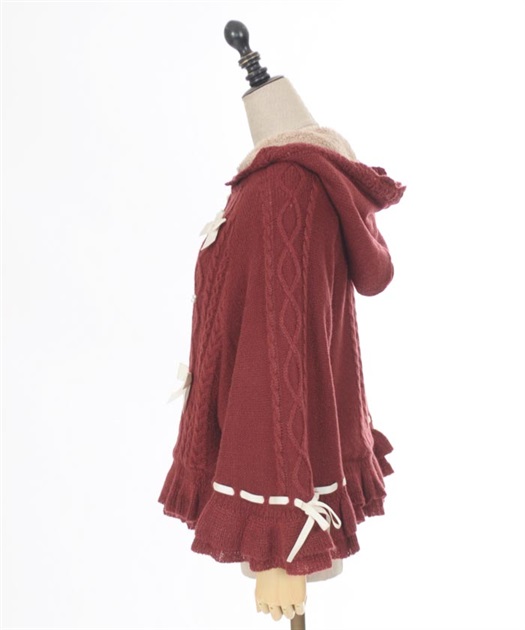 リボン裏ボアニットケープ | POETIQUE | axes femme online shop