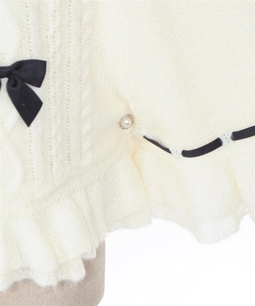 リボン裏ボアニットケープ | POETIQUE | axes femme online shop リボン裏ボアニットケープ | POETIQUE | axes femme online shop