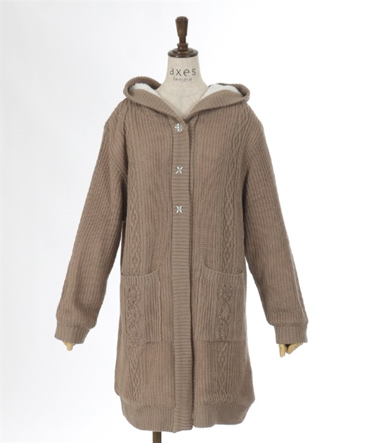 裏ボアニットコーディガン | outlet | axes femme online shop 裏ボアニットコーディガン | outlet | axes femme online shop