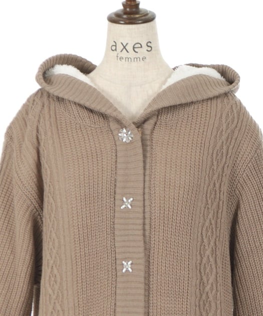 裏ボアニットコーディガン | outlet | axes femme online shop 裏ボアニットコーディガン | outlet | axes femme online shop