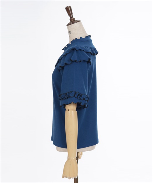 ビジュー付フリルリブトップス | outlet | axes femme online shop ビジュー付フリルリブトップス | outlet | axes femme online shop