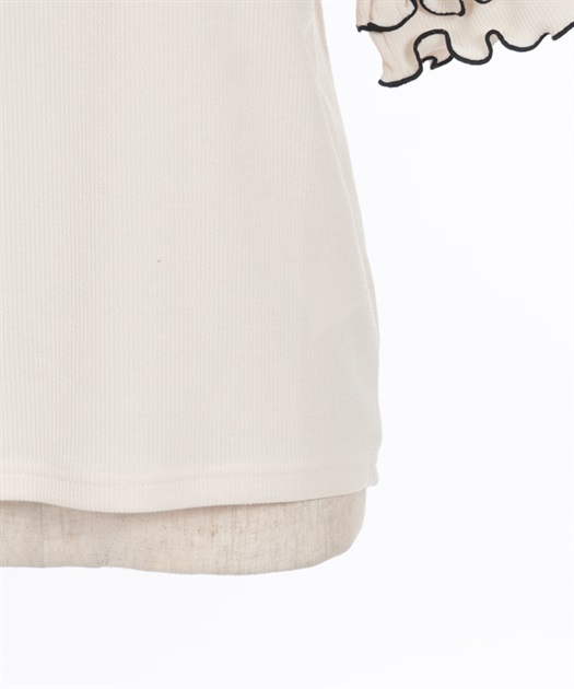 ビジュー付フリルリブトップス | outlet | axes femme online shop ビジュー付フリルリブトップス | outlet | axes femme online shop