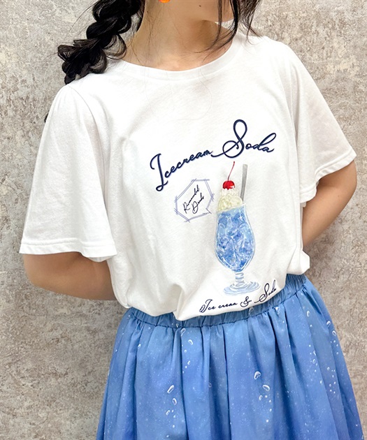 襟付クリームソーダ柄Tシャツ【期間限定価格】 | outlet | axes 襟付クリームソーダ柄Tシャツ【期間限定価格】 | outlet | axes